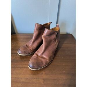 Lucky Brand Women's Size 8.5 Basel Brown Ankle Booties Boots Western Leather